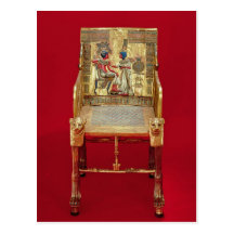 The throne, from the Tomb of Tutankhamun Post Card