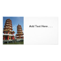The Tiger and Dragon Pagodas in Kaohsiung Photo Card Template