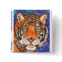 The Tiger Stained Glass/mosaic Art Many products!! Buttons