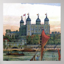 "The Tower of London" Vintage Illustration posters