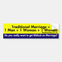 The Traditional Marriage Equation Bumper Sticker