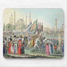 The Turkish Sultan reviewing his Janissaries (engr Mousepads