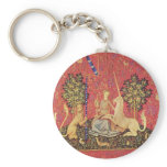 The Unicorn and Maiden Medieval Tapestry Image Key Chains