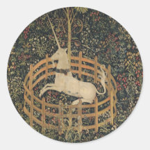 The Unicorn in Captivity Round Sticker