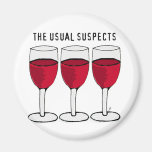 THE USUAL SUSPECTS WINE TRIO PRINT REFRIGERATOR MAGNET