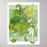 Thé vert sous l'affiche de ciel de jade
