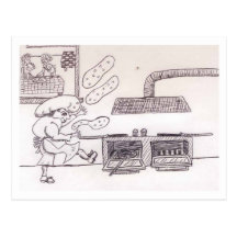 The Very Happy Pizza Maker Postcards