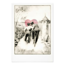 The Victorian Bicycle Lovers Personalized Invitation