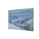The Village of Herblay under snow, 1895 Canvas Print