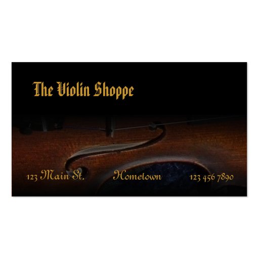 The Violin Shoppe Business Card Templates