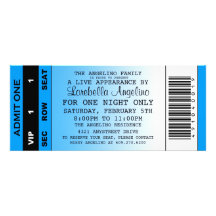 The VIP Ticket Birthday Invitation (Baby Blue)