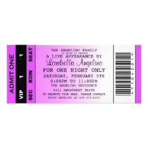 The VIP Ticket Birthday Invitation (Purple)