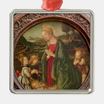 The Virgin Adoring the Christ Child Christmas Tree Ornaments