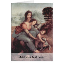 The Virgin and Child with St Anne Greeting Cards