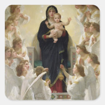 The Virgin with Angels, 1900 Square Stickers