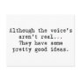 The voice's aren't real postcard