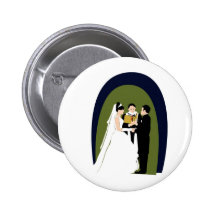 The Vows, Bride, Groom and Officiant Pinback Button