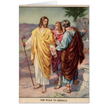 The walk to emmaus greeting cards