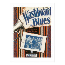 The Washboard Blues Vintage Songbook Cover Post Cards