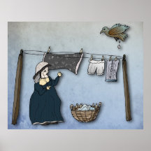 the washer woman & her nemesis (oh crap!) posters