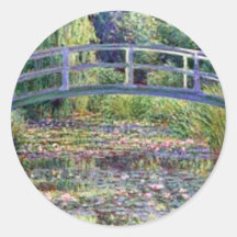 The Water Lily Pond by Claude Monet Round Stickers