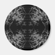 The Way In. Fractal Art. Monochrome Magnets