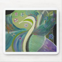 The Wedding Peacock Abstract Art Mousepad