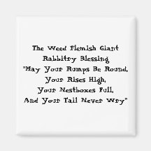 The Weed Flemish Giant Rabbitry Blessing"May Yo... Refrigerator Magnet
