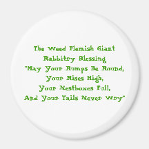 The Weed Flemish Giant Rabbitry Blessing"May Yo... Fridge Magnets