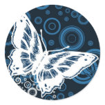 The White Butterfly Round Stickers