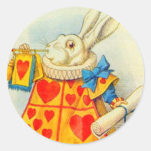 The White Rabbit Full Colour Round Stickers