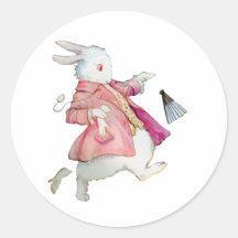 The White Rabbit Runs Away Round Sticker