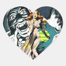 The Witch Doctors Spell - Vintage Comic Heart Stickers