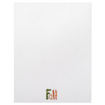 The word " Fall " written in leaf graphics Customized Letterhead