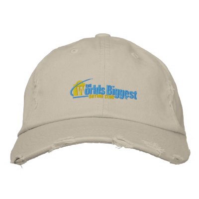 The Worlds Biggest Embroidered Navy Chino Hat II Baseball Cap