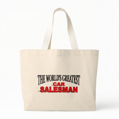 The World's Greatest Car Salesman Tote Bags by theworldsgreatest