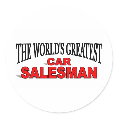 The World's Greatest Car Salesman Round Stickers by theworldsgreatest