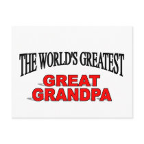 The World's Greatest Great Grandpa Postcard