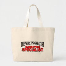 The World's Greatest Marketing Specialist Canvas Bags
