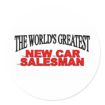 The World's Greatest New Car Salesman Round Stickers