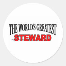 The World's Greatest Steward Round Stickers