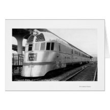 The ZepherStainless Steel Streamlined Train Greeting Cards