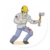The Zombie Worker Round Sticker
