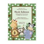 THE ZOO CREW Jungle animals baby shower postcard