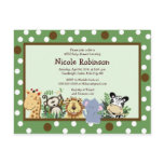 THE ZOO CREW Jungle animals baby shower postcard