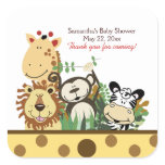 THE ZOO CREW (YELLOW) SQUARE Favour Sticker