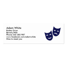 Theatre masks actor business card