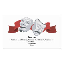 Theatre masks business card background