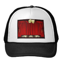 Theatre stage with masks hat