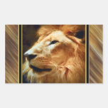 Thee Majestic Lion Rectangular Stickers